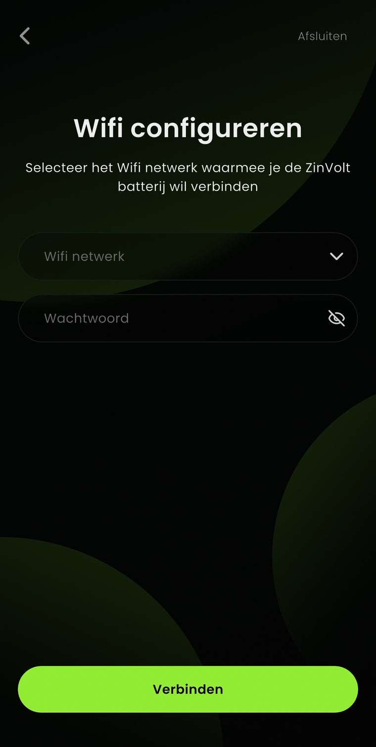 Verbind met wifi en rond de configuratie af