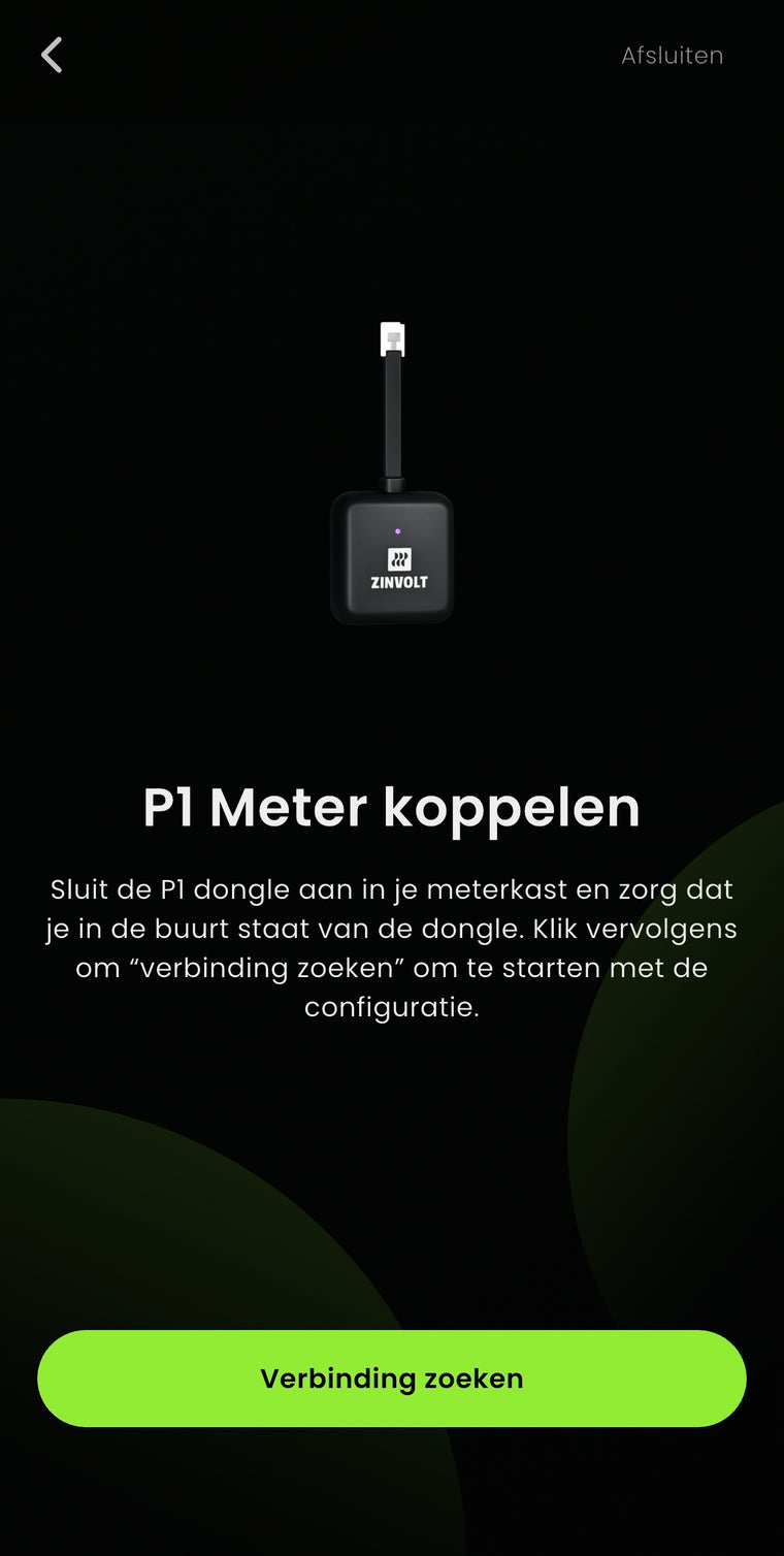 Verbinding met P1-dongle PRO zoeken