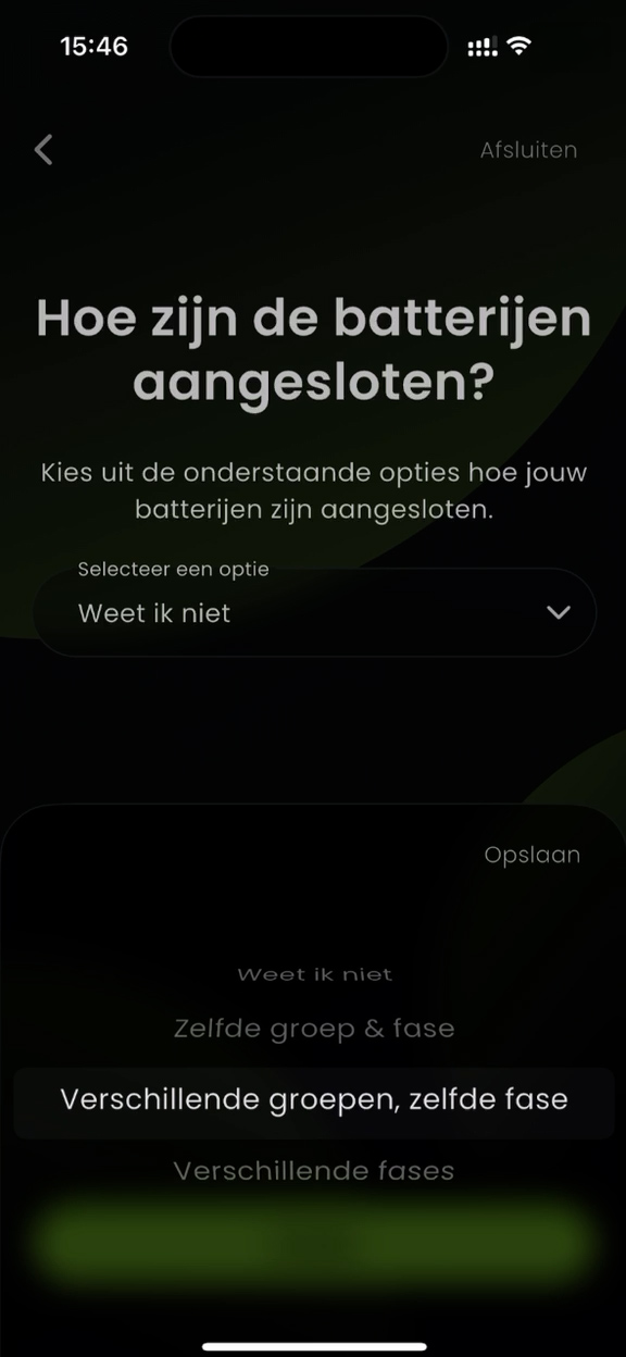 Geef aan hoe de batterijen zijn aangesloten