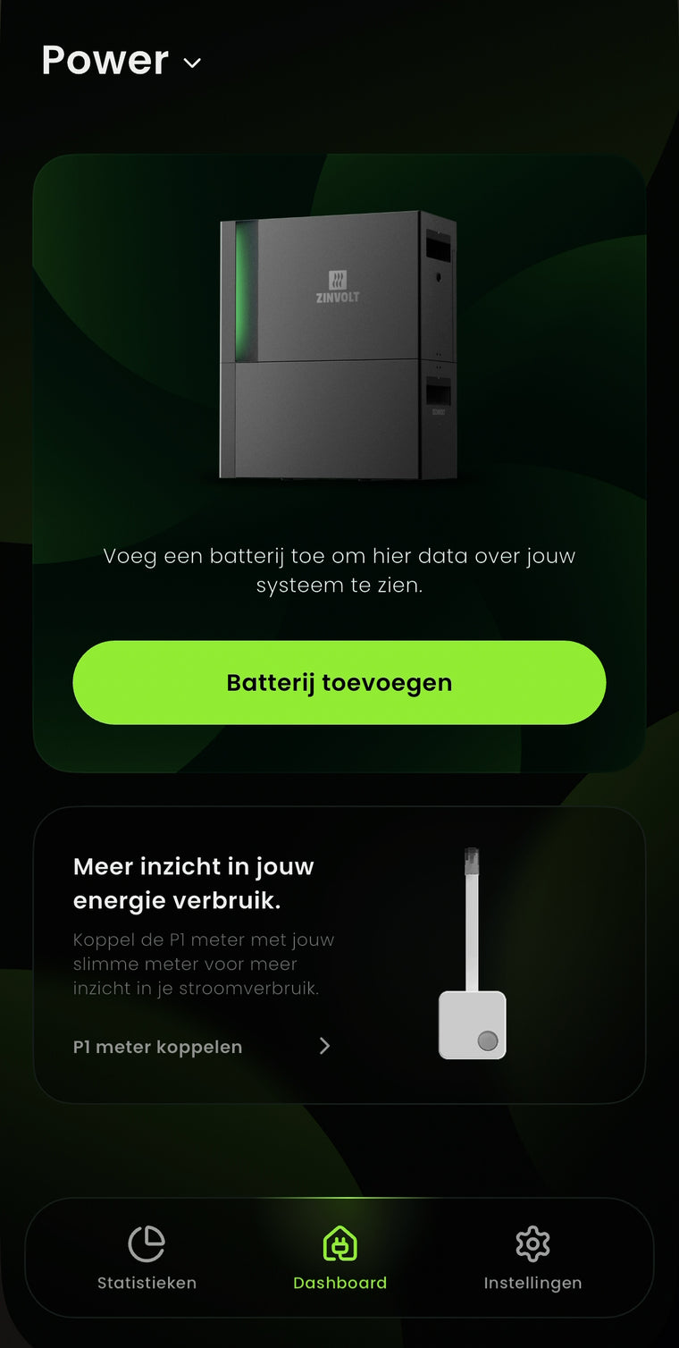 Voeg de ZinVolt-thuisbatterij toe in de ZinVolt-app