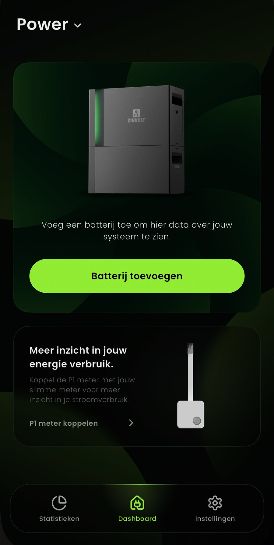Add the ZinVolt home battery in the ZinVolt app